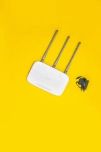wifi router on yellow background 4218546