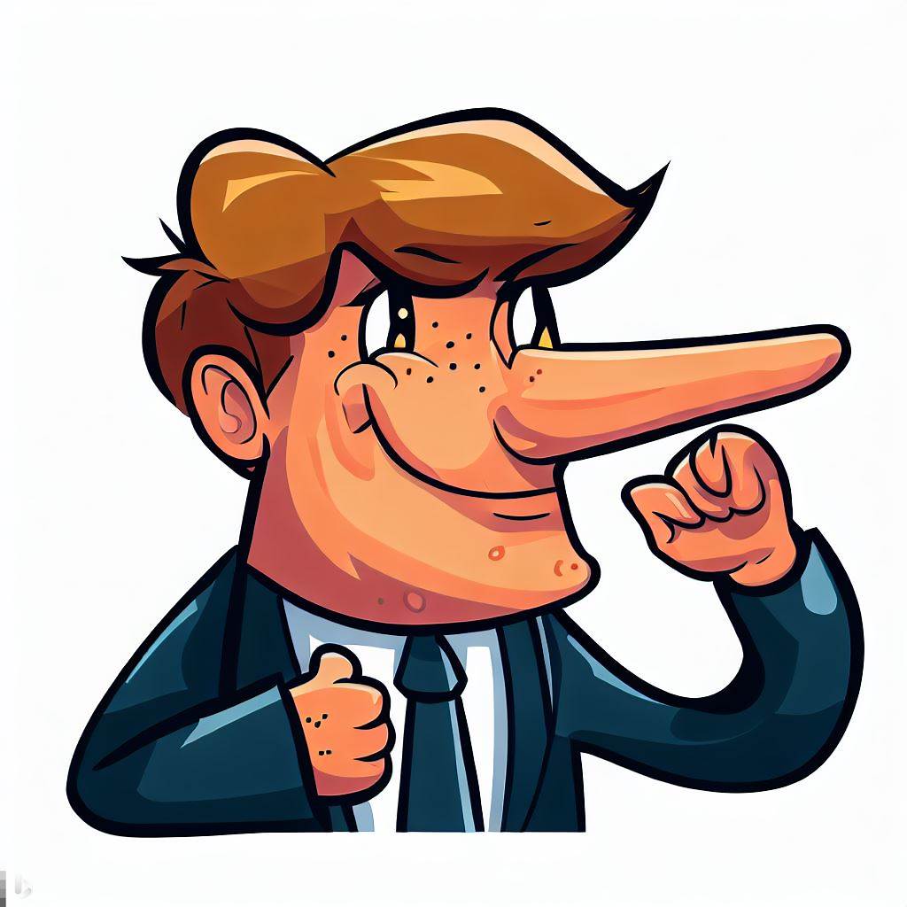 A liar with a big nose