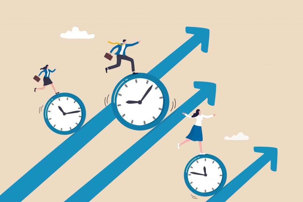 Time management, effort or efficiency boost, productivity to fin